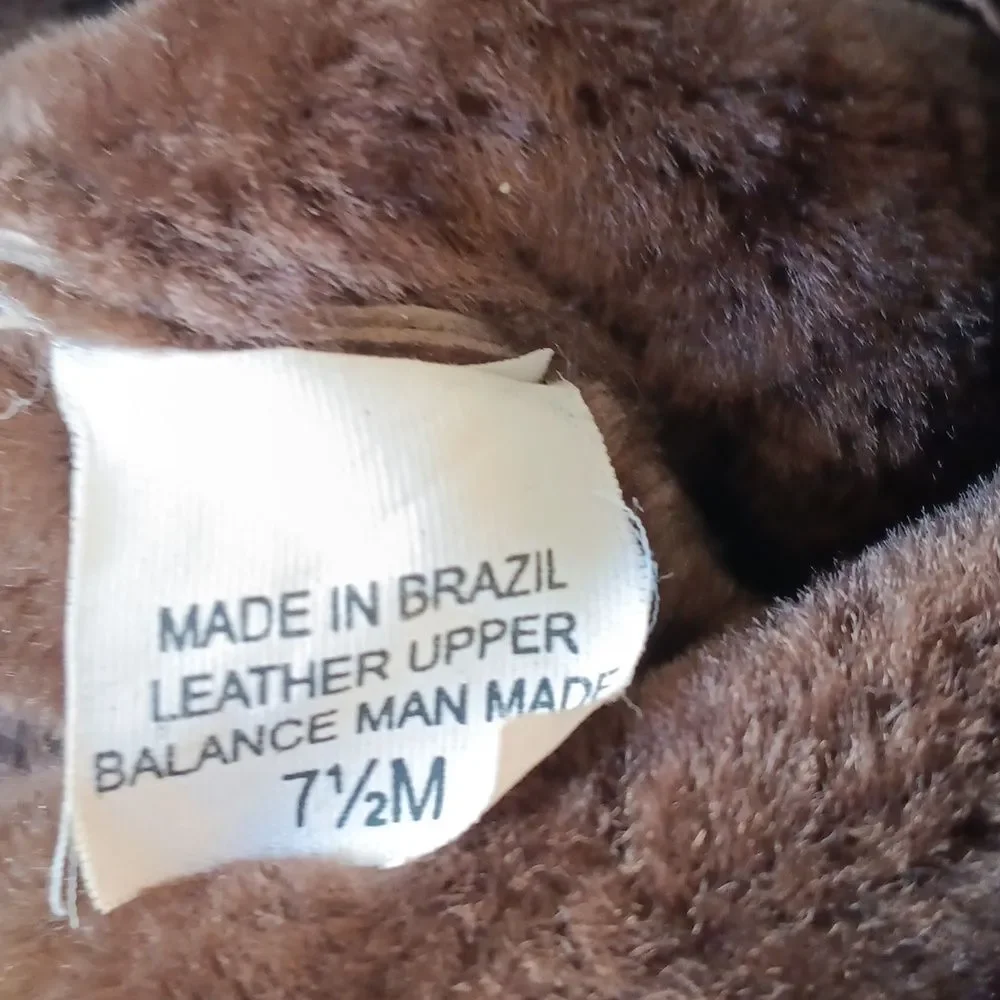 NWOT Vigotti Real  Shearling And Leather Boots Dark Brown